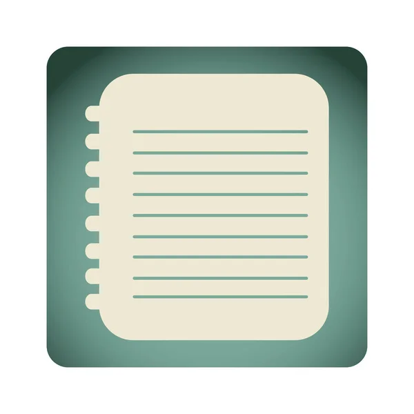 Blaues Emblem Notizbuch Papier-Symbol — Stockvektor