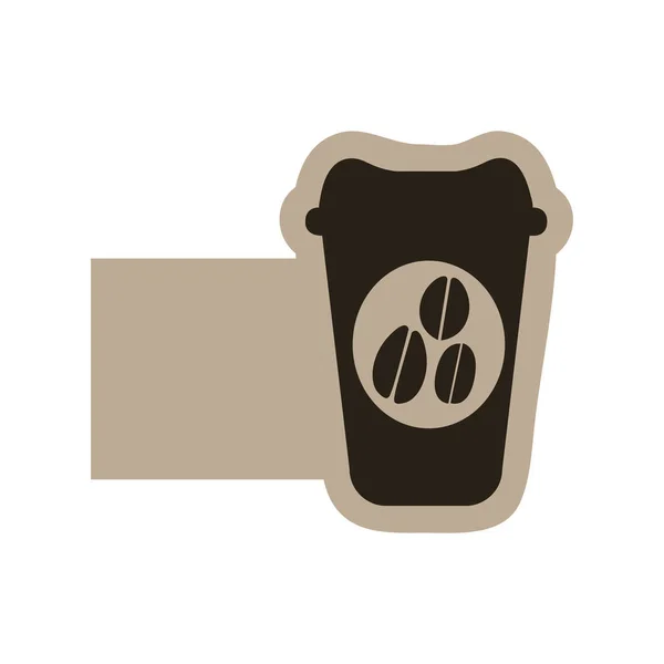 Dark contour coffee espresso icon — Stock Vector
