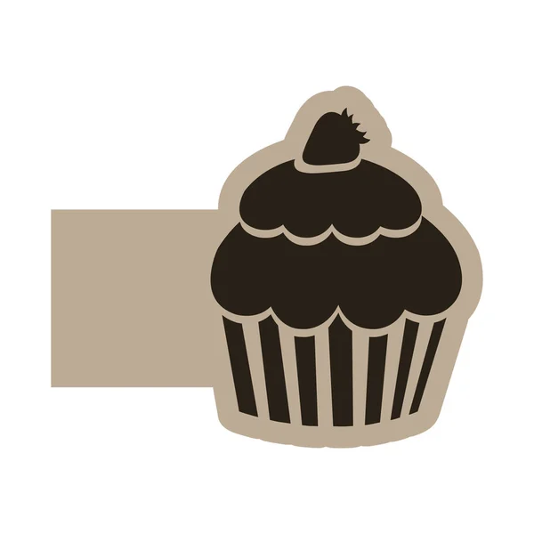 Dark contour muffin icon — Stock Vector