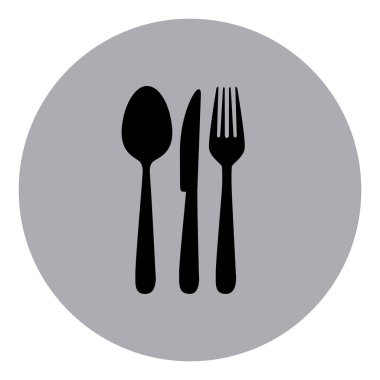 Mavi amblemi metal çatal simgesi