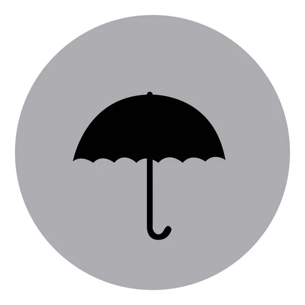 Emblème bleu autocollant parapluie icône — Image vectorielle