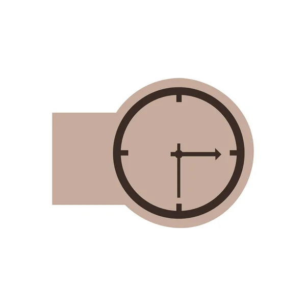 茶色のエンブレム ステッカー時計アイコン — ストックベクタ