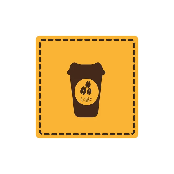 Ikon kopi espresso lambang kuning - Stok Vektor