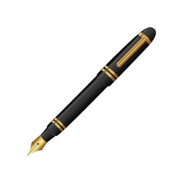 Black with gold ballpoint icon — Stock Vector