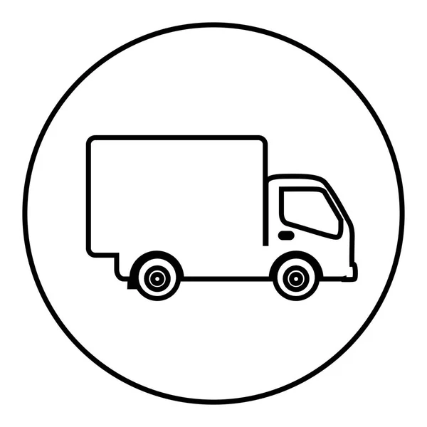 Figure symbol delivery car icon — Stock Vector