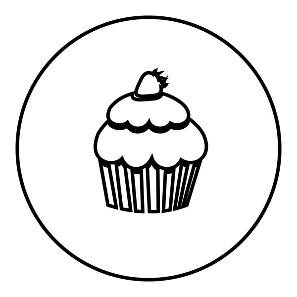 Figure emblème muffin icône — Image vectorielle