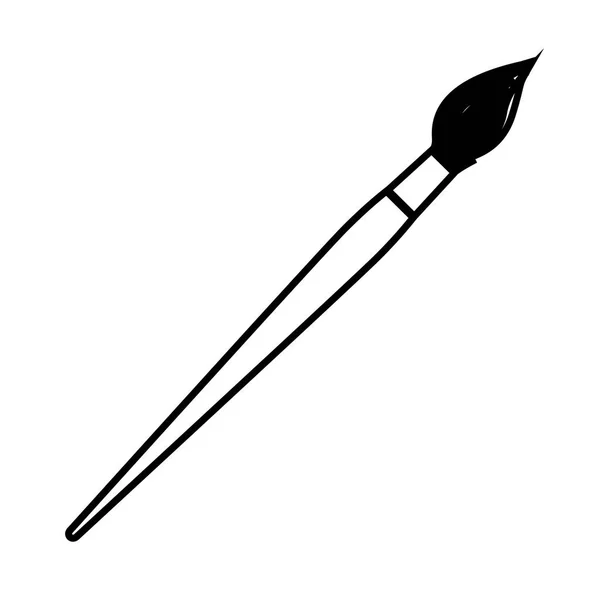 Weiße Kontur Pinsel Symbol — Stockvektor