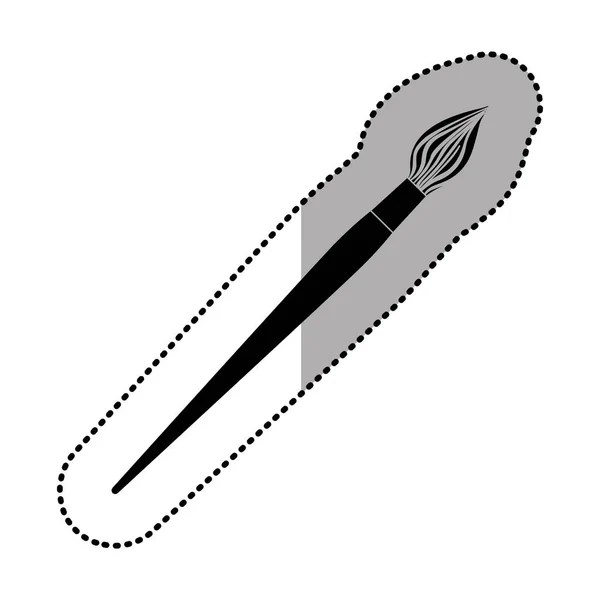 Mörka kontur paint pensel ikon — Stock vektor