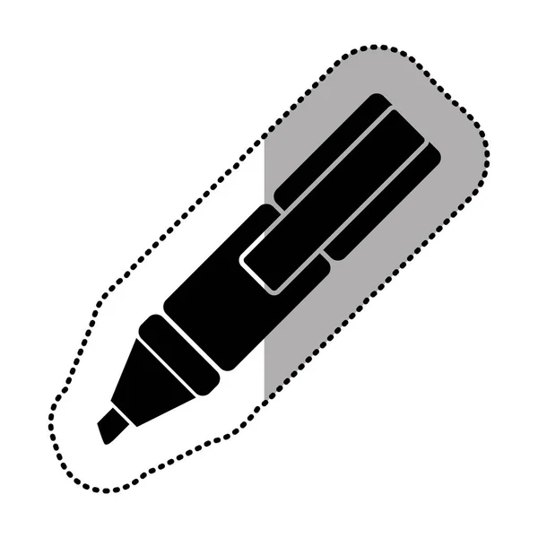 Donkere figuur markeerstift pen pictogram — Stockvector