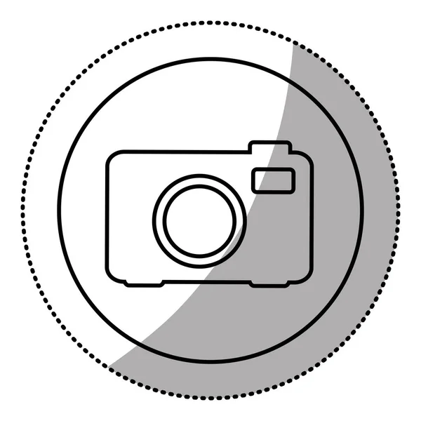 Silhouet embleem sticker camera-icoontje — Stockvector