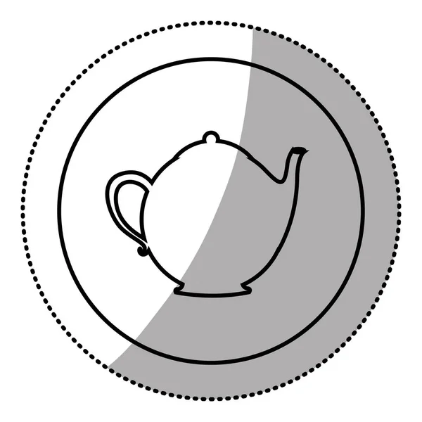 Icono de la tetera emblema de silueta — Vector de stock