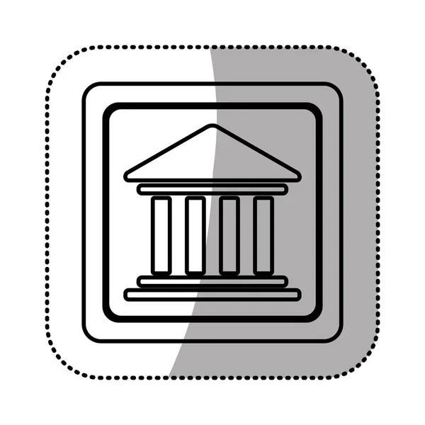 Silueta emblema forma banco icono — Archivo Imágenes Vectoriales