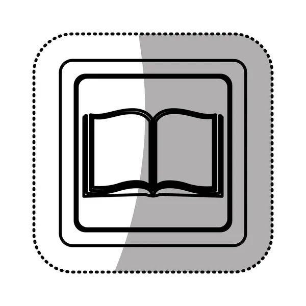 Silueta emblém kniha otevřená – ikona — Stockový vektor