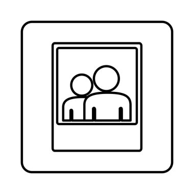 tek renkli kontur kare resim simgesi ile