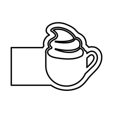 krem ve afiş ile kahve fincanı ile tek renkli dağılımı