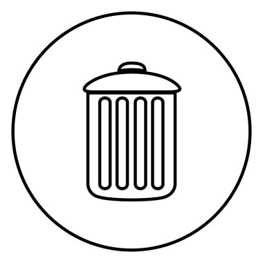 tek renkli kontur dairesel çerçeve Çöp konteyner ile