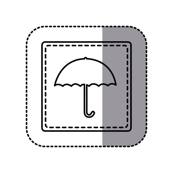 Figure emblème parapluie icône — Image vectorielle