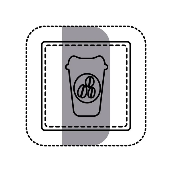 Kontur amblemi kahve espresso simgesi — Stok Vektör