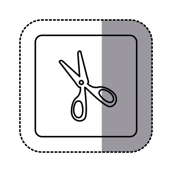 Figure emblem scissors icon — Stock Vector