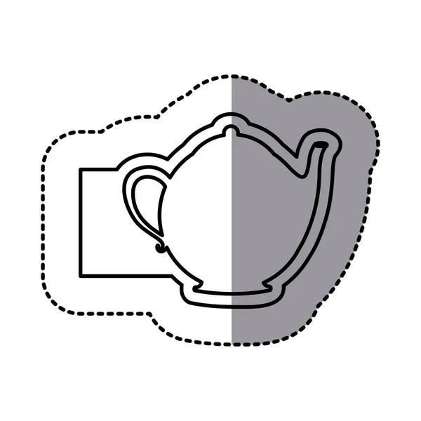 Icône de théière emblème contour — Image vectorielle