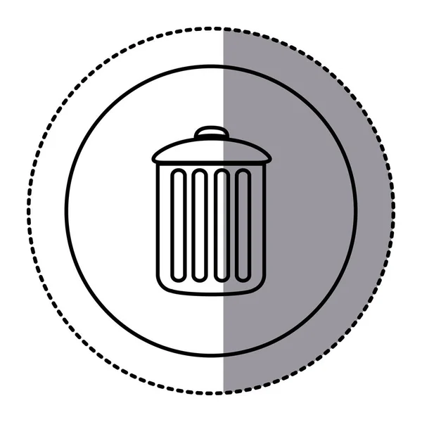Silhouette Emblem Metall Mülleimer Symbol — Stockvektor