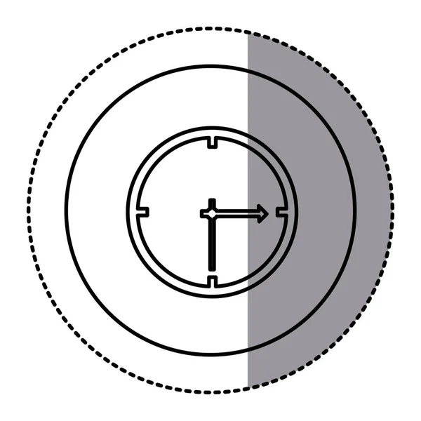 Contour emblem klistermärke klockikonen — Stock vektor