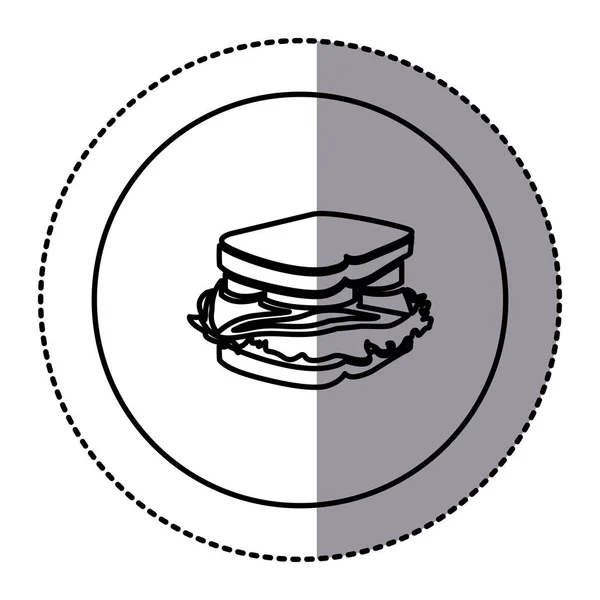 Icône sandwich emblème contour — Image vectorielle