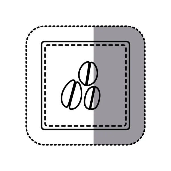 Silhouette emblème grains café icône — Image vectorielle