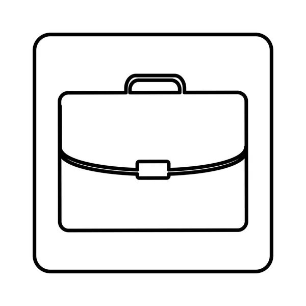 Carré contour monochrome avec valise exécutive — Image vectorielle