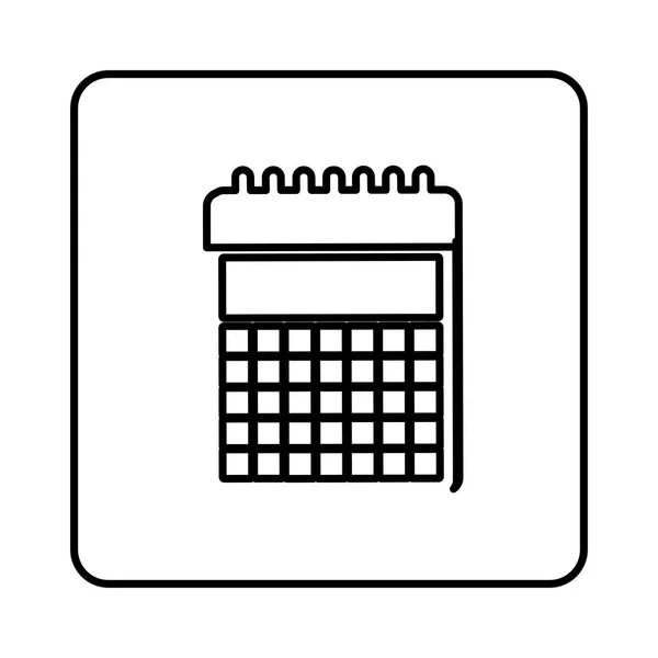 Monochrome contour square with calendar icon — Stock Vector