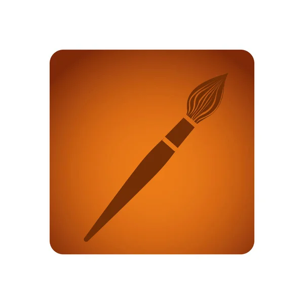 Emblème orange icône pinceau — Image vectorielle