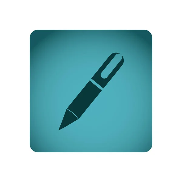 Blue emblem ballpoint icon — Stock Vector