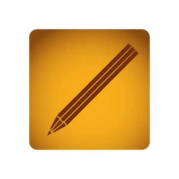 Icono del lápiz emblema amarillo — Vector de stock