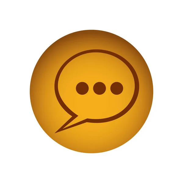 Emblema amarillo icono de la burbuja de chat — Vector de stock