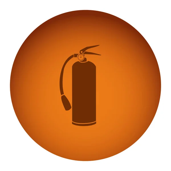 Oranje embleem brandblusser pictogram — Stockvector