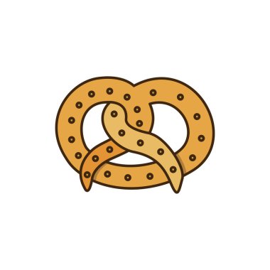 renkli siluet simit pişmiş ürün gıda simgesi