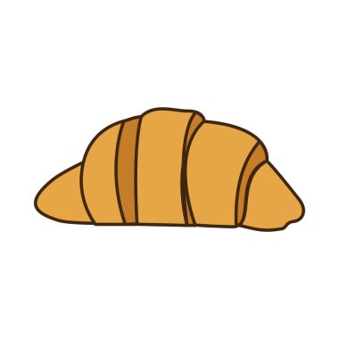 renkli siluet kruvasan ekmek simgesi gıda