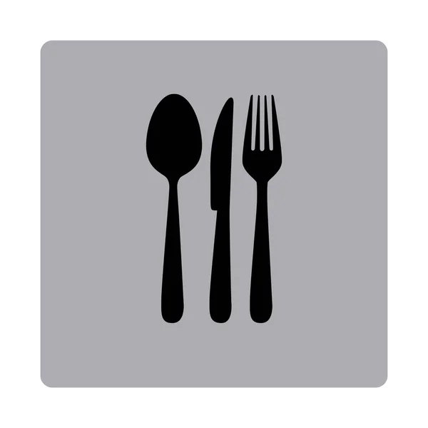 Figure emblem metal cutlery icon — Stock Vector