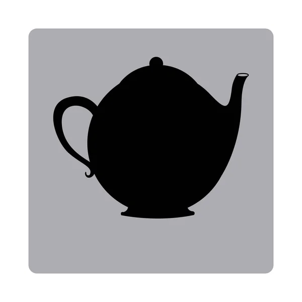 Obrysový klubovými čajník — Stockový vektor