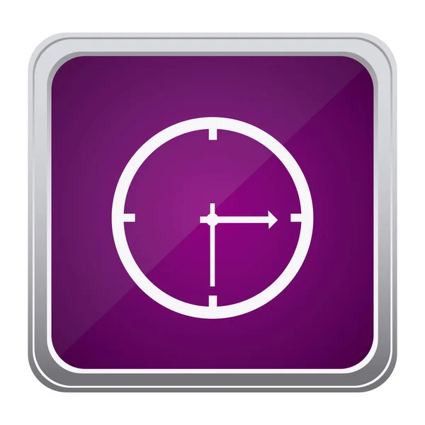 紫色のエンブレムの時計アイコン — ストックベクタ