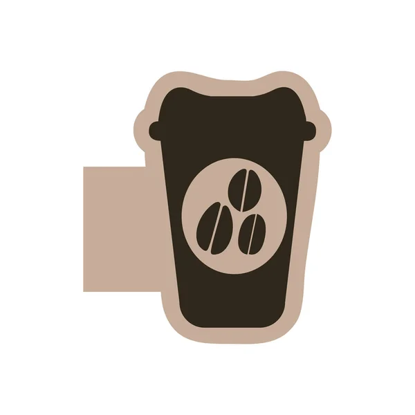Contour emblem coffee espresso icon — Stock Vector
