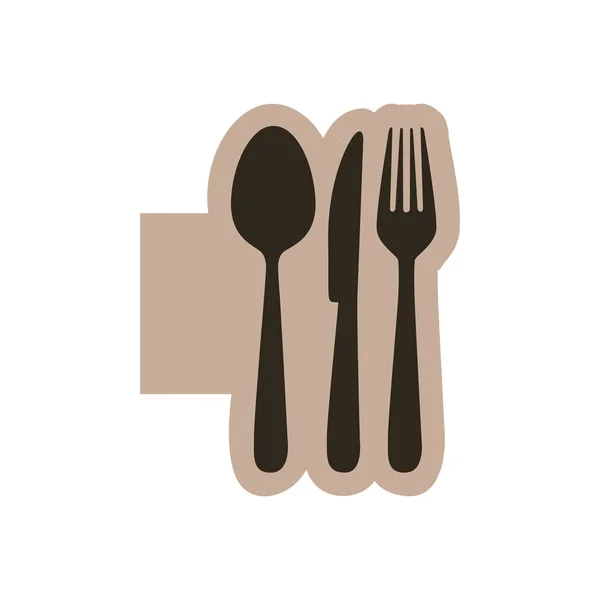 Contour emblem metal cutlery icon — Stock Vector