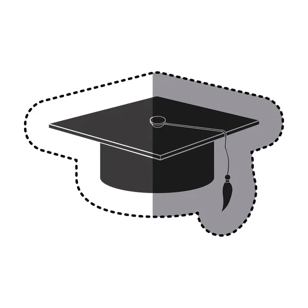 Matrica fekete-fehér ballagási kalap ikon — Stock Vector