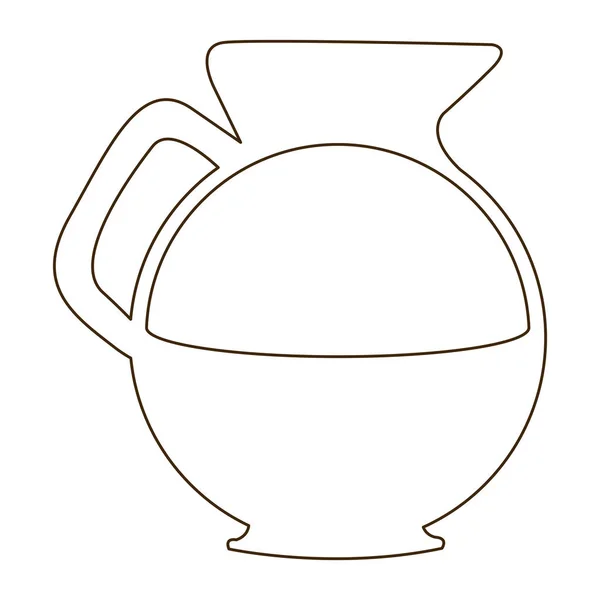 Croquis contour verre pot de café avec poignée — Image vectorielle