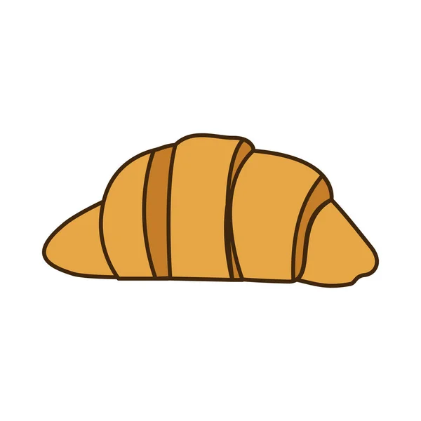 Bunte Silhouette Croissant Brot Symbol Lebensmittel — Stockvektor