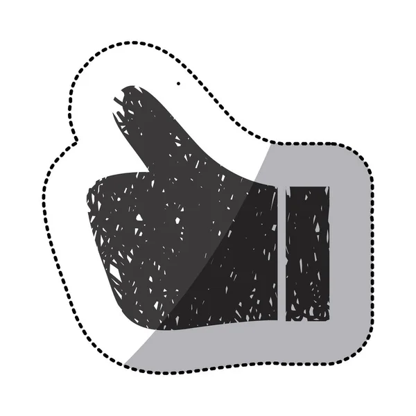 Silhueta adesiva preta de luva mostrando símbolo polegar para cima — Vetor de Stock