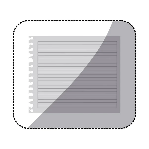 Silhouette couleur de feuille de carnet rayé en blanc — Image vectorielle