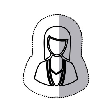 etiket tek renkli yarım vücut siluet kadın yüzü