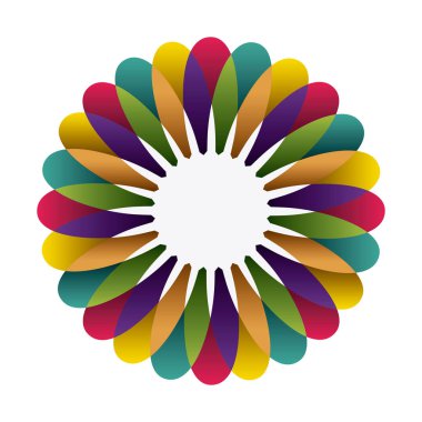 yaprakları tarafından kurulan renkli dairesel çerçeve