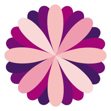 dairesel çerçeve yaprakları koyu ve açık mor tarafından oluşturulmuş